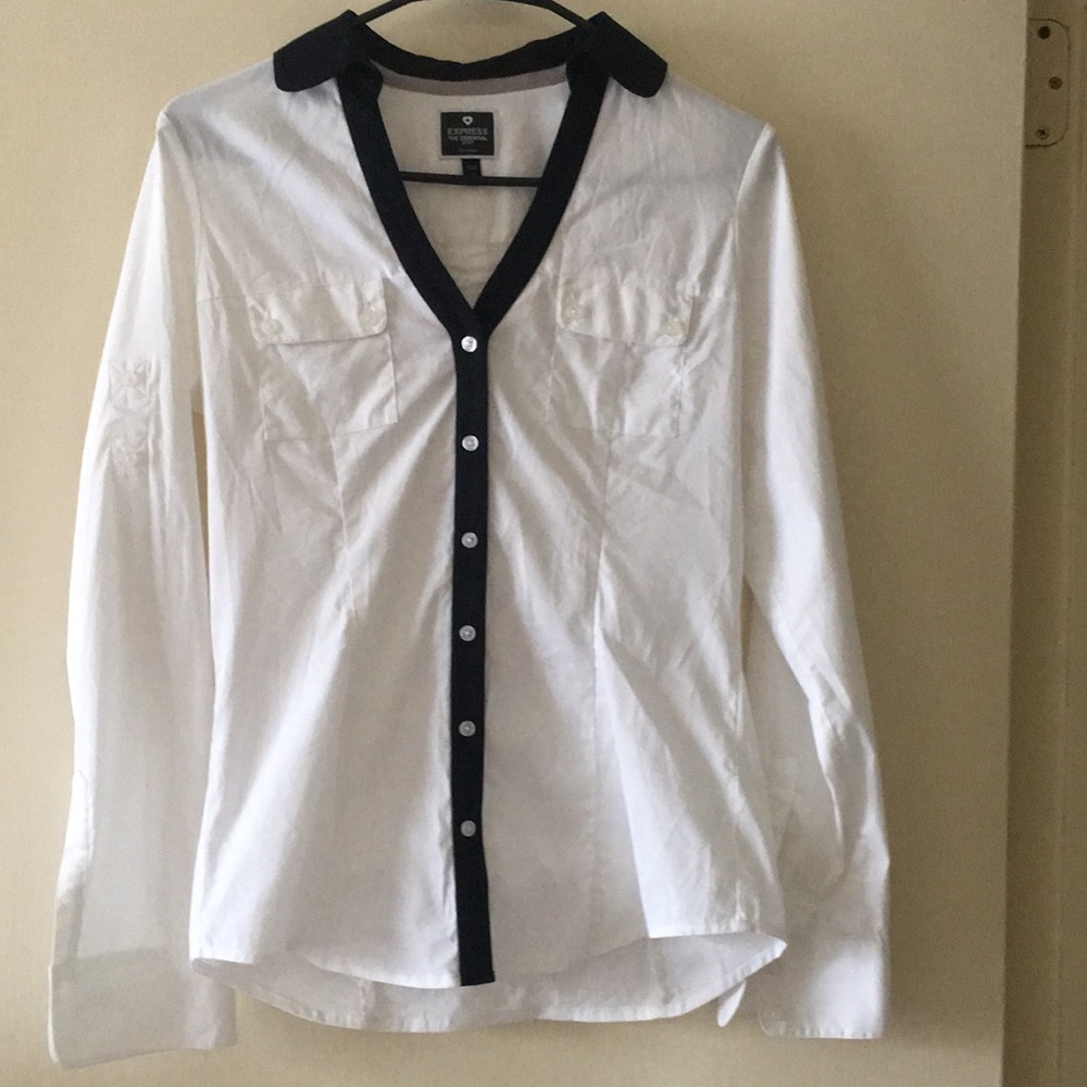 Express The Essential Shirt XS White & Black